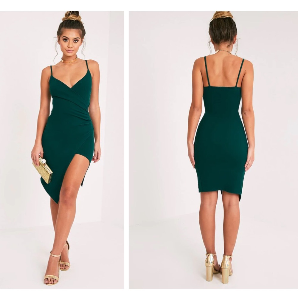 PLT Emerald Green Wrap Dress